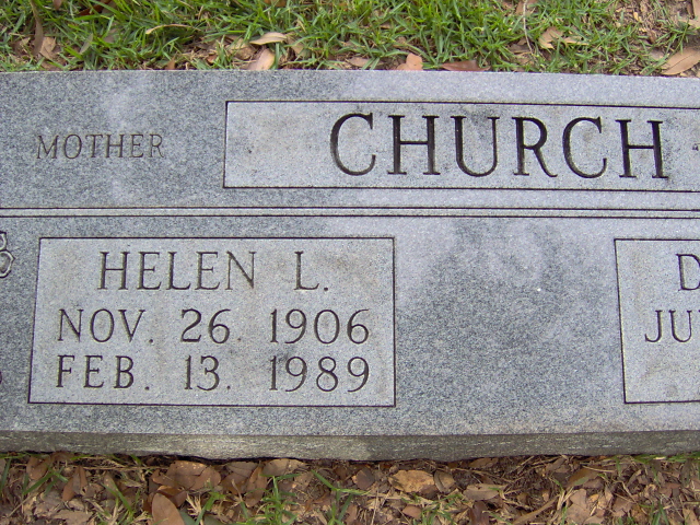 Headstone for Church, Helen L.
